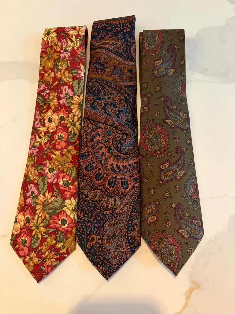 Vintage Men’s Designer Silk Tie Lot of 3